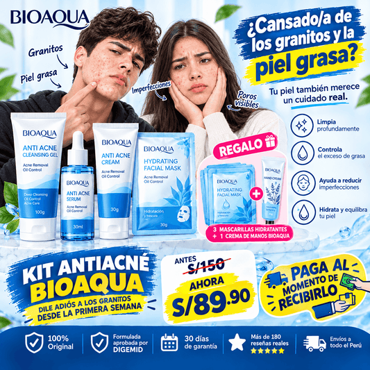 💎KIT ANTIACNÉ-BIOAQUA🔥Adios al ACNE desde la Primera semana🩵