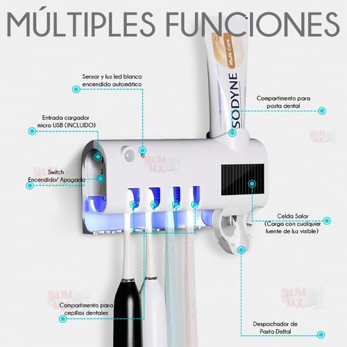 🔥Esterilizador de Cepillos con rayos UV, 3 en 1 🪥🦷💨🍃